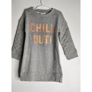Gap Kids XS(4-5) Girl Sweater Chill Out Print Gray (GKSG)